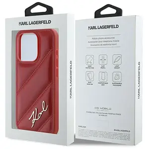 Karl Lagerfeld Diagonal Quilted Script hoesje voor iPhone 15 Pro Max -... pas cher