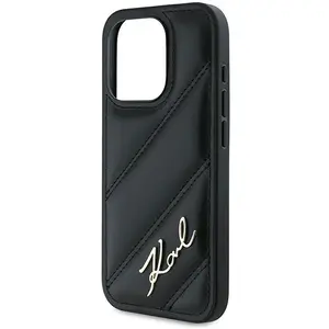 Karl Lagerfeld Diagonal Quilted Script hoesje voor iPhone 15 Pro Max -... pas cher