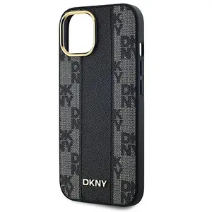 DKNY Leren MagSafe-hoesje met geruit monopatroon voor iPhone 15/14/13 ... pas cher