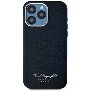 Karl Lagerfeld Backcase hoesje geschikt voor iPhone 15 Pro - Effen Zwa... pas cher