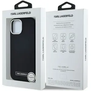 Karl Lagerfeld Case FW Metal Plate MagSafe for iPhone 15 black (Apple iPhone 15), Coque pour téléphone portable, Noir pas cher