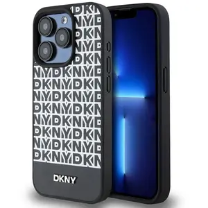 Comparateur de prix : DKNY PU Leather Repeat Pattern Bottom Stripe MagSafe Back Cover do iPh...