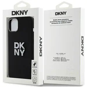DKNY Liquid Silicone Metal Logo - Coque pour iPhone 15 Plus / 14 Plus (noir) pas cher