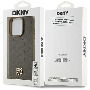 Dkny Coque De Téléphone Dkhmp15lpshrpsw Iphone 15 Pro 6.1 Leather Monogram Pattern pas cher