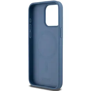DKNY - Leren - Monogram Patroon Metalen Logo MagSafe Case voor iPhone - 15 - Pro - Max - Blauw pas cher