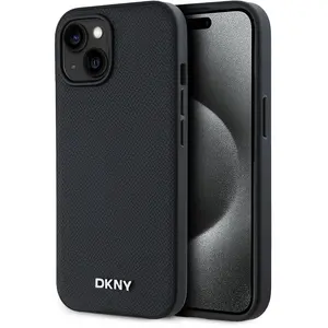 Dkny Coque De Téléphone Pu Leather Metal Logo Magsafe Iphone 15 pas cher