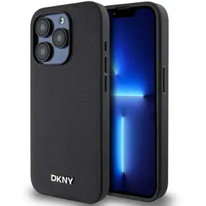 Dkny Coque De Téléphone Pu Leather Metal Logo Magsafe Iphone 15 Pro pas cher