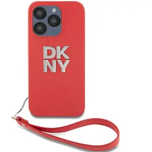 Dkny Coque De Téléphone Pu Leather Stack Logo Wrist Strap Iphone 15 Pr... pas cher
