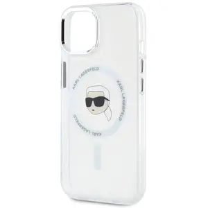 Karl Lagerfeld IML Metal Karl Head MagSafe Case for iPhone 15 Plus Whi... pas cher