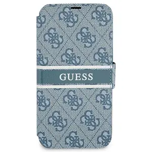 iPhone 13 Mini Bookcase hoesje - Guess - Effen Blauw - Kunstleer pas cher