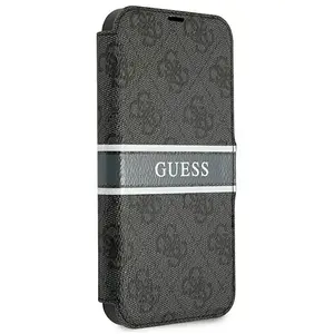 iPhone 13 Mini Bookcase hoesje - Guess - Effen Grijs - Kunstleer pas cher