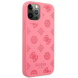 Guess Silicone Peony Back Case - Apple iPhone 12 Pro Max (6.7") - Fuchsia pas cher