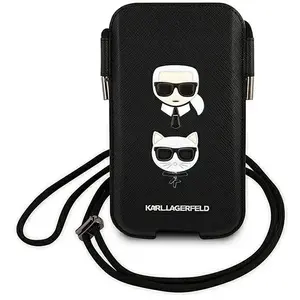 Karl Lagerfeld Coque De Téléphone Handbag Klhcp12mophkck 6.1 Saffiano Ikonik Karl&choupette Head pas cher