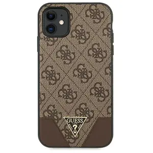 iPhone 11/XR Backcase hoesje - Guess - Effen Bruin - Kunstleer pas cher
