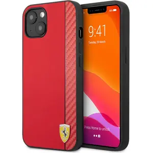 Ferrari Coque en cuir PU pour iPhone 13 Mini - rouge pas cher