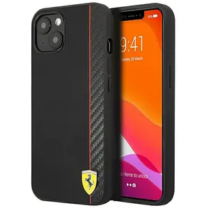 Ferrari Coque arrière en PU pour iPhone 13 Mini - noir pas cher