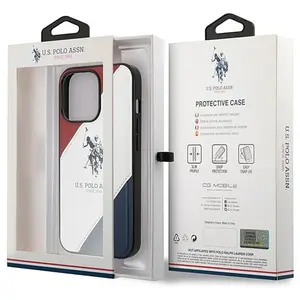 Comparateur de prix : US Polo Assn Tricolor Embossed - Coque pour iPhone 14 Pro (Blanc) - 36...
