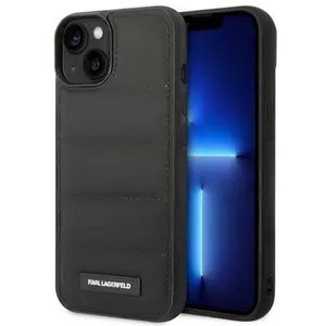 iPhone 14 Plus Backcase hoesje - Karl Lagerfeld - Effen Zwart - Kunstleer pas cher