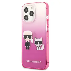 Karl Lagerfeld Gradient Ikonik Karl -amp Choupette - Coque iPhone 13 P... pas cher