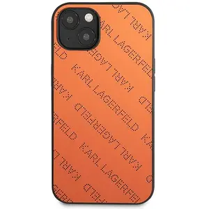 Karl Lagerfeld Perforated Allover Back Case - Geschikt voor Apple iPhone 13 Mini (5.4") - Oranje pas cher