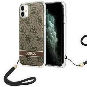 Guess - GUOHCN61H4STW - hoesje voor iPhone - 11 - bruin - 4G - Print - Band pas cher
