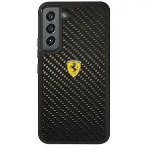 Samsung Galaxy S22+ Backcase hoesje - Ferrari - Effen Zwart - CarbonVendu pargalaxus