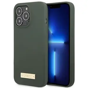 Guess Coque De Téléphone Guhmp13xspla Iphone 13 Pro Max 6.7 Khaki Silicone Plate pas cher
