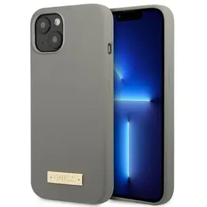 CG MOBILE Guess GUHMP13MSPLG Coque rigide en silicone pour iPhone 13 6,1" Gris/gris pas cher