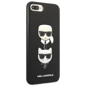 Karl Lagerfeld Coque De Téléphone Klhci8lsakickcbk Iphone 7 Plus8 Plus Saffiano Karl&choupette Head pas cher