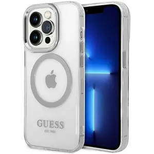 Guess GUHMP14LHTRMS Coque rigide pour iPhone 14 Pro 6,1" Argenté/argen... pas cher