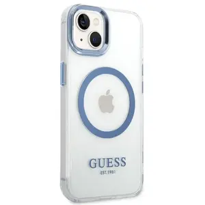 Guess Metal Outline Magsafe Etui iPhone 14 Plus (przezroczysty) pas cher