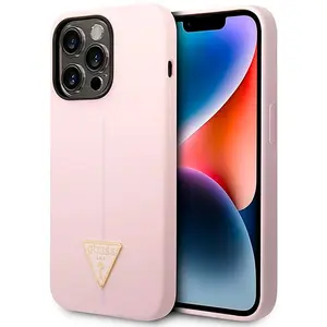 Guess GUHCP14LSLTGU iPhone 14 Pro 6,1" fioletowy/pourpre étui rigide Silicone Triangle (Apple iPhone 14 Pro), Coque pour téléphone portable, Violet pas cher