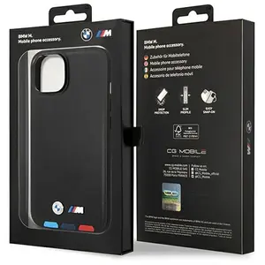 BMW M Line Leather Back Case - Geschikt voor Apple iPhone 14 Plus (6.7") - Zwart pas cher