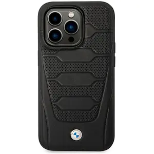 BMW Leather Seats Pattern Back Case - Geschikt voor Apple iPhone 14 Pro Max (6.7") - Zwart pas cher