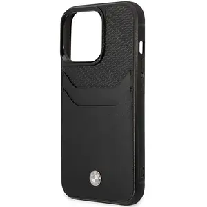 iPhone 14 Pro Max Backcase hoesje - BMW - Effen Zwart - Kunstleer pas cher
