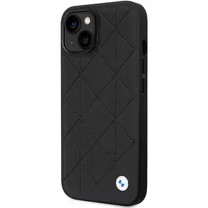 BMW iPhone 14 Hardcase Backcover - Quilted - Zwart pas cher
