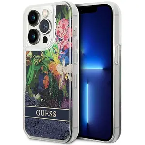 GUESS GUHCP14XLFLSB Coque rigide pour iPhone 14 Pro Max 6,7" Motif fle... pas cher