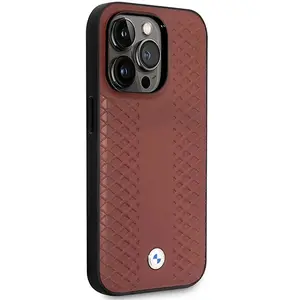 Bmw Coque De Téléphone Bmhcp14l22rfgr Iphone 14 Pro 6.1 Leather Diamond Pattern pas cher