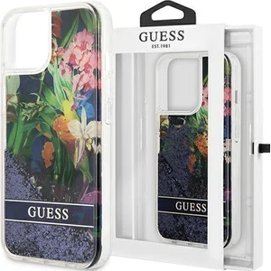 GUESS GUHCP14MLFLSB Coque rigide pour iPhone 14 Plus 6,7" Motif fleur ... pas cher