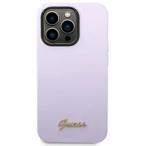 Guess Coque arrière en silicone & polycarbonate pour iPhone 14 Pro - Violet pas cher