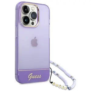Guess Coque De Téléphone Guhcp14lhgcohu Iphone 14 Pro 6.1 Pearl Strap pas cher
