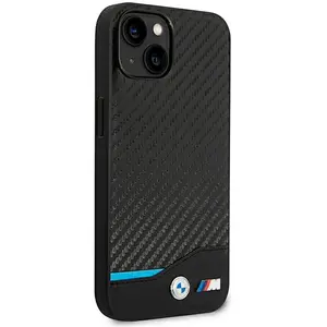 iPhone 14 Backcase hoesje - BMW - Effen Zwart - Leer pas cher