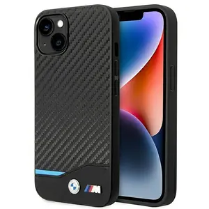 Bmw Coque De Téléphone Bmhcp14m22nbck Iphone 14 Plus15 Plus 6.7 Leather Carbon pas cher