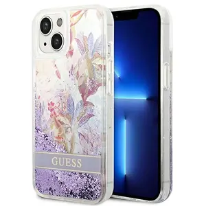 Guess Coque De Téléphone Guhcp14mlflsu Iphone 14 Plus15 Plus 6.7 Fioletowy Flower Liquid pas cher