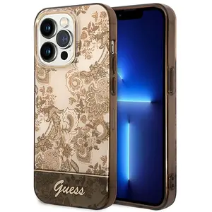 Guess GUHCP14XHGPLHC Coque rigide pour iPhone 14 Pro Max 6,7" Ochre Co... pas cher