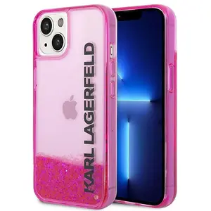Karl Lagerfeld Liquid Glitter Translucide Logo Allongé Coque iPhone 14... pas cher