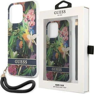 Guess Coque De Téléphone Guohcp14lhflsb Iphone 14 Pro 6.1 Flower Strap pas cher