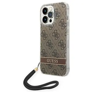 Guess 4G Print Cord - Coque pour iPhone 14 Pro Max (Marron) - 3666339093860 pas cher