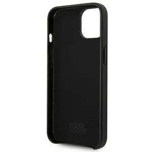 iPhone 14 Plus Backcase hoesje - Karl Lagerfeld - Effen Zwart - Leer pas cher