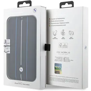 Bmw Coque De Téléphone Bmbkp14l22rvsk Iphone 14 Pro 6.1 Book Leather Stamp Lines pas cher